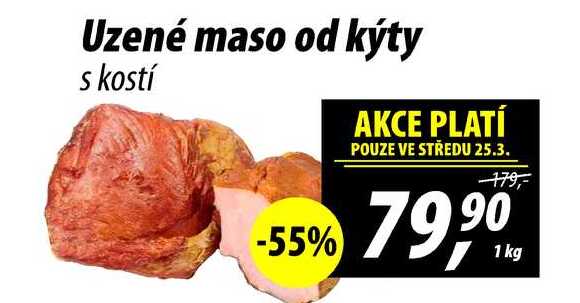 Uzené maso od kýty s kostí, 1 kg