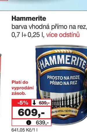 Hammerite barva vhodná přímo na rez, 0,7l