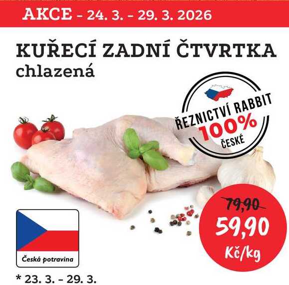 KUŘECÍ ZADNÍ ČTVRTKA chlazená 1kg 