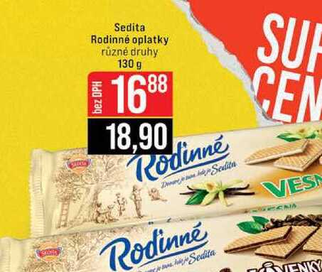 Sedita Rodinné oplatky různé druhy 130 g