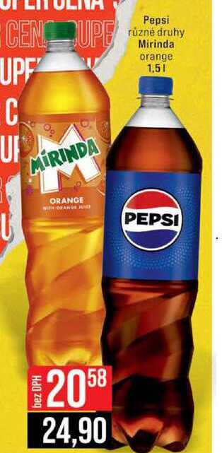 Pepsi různé druhy Mirinda orange 1,5l