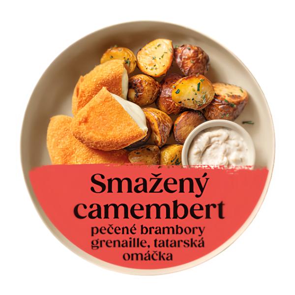 Cibule Bistro Smažený Camembert s pečenými bramborami grenaille a tatarskou omáčkou