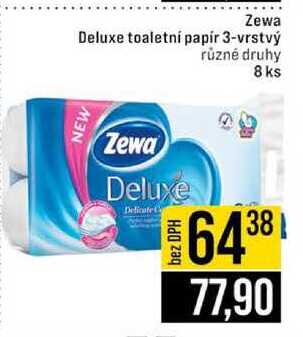 Zewa Deluxe toaletní papír 3-vrstvý různé druhy 8 ks
