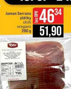 Jamon Serrano plátky chilli oregano 200 g