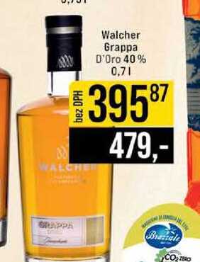 Walcher Grappa D'Oro 40% 0,7l