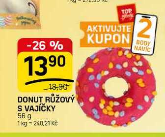 DONUT RŮŽOVÝ S VAJÍČKY 56 g