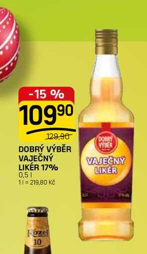 DOBRÝ VÝBĚR VAJEČNÝ LIKÉR 17% 0,5l