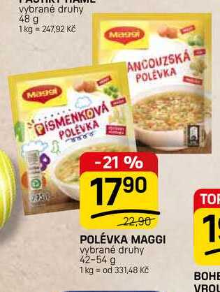 POLÉVKA MAGGI vybrané druhy 42-54 g 