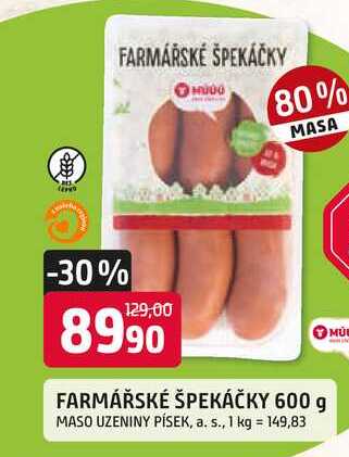FARMÁŘSKÉ ŠPEKÁČKY 600 g