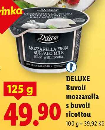 DELUXE Buvolí mozzarella s buvolí ricottou, 125 g
