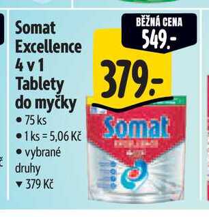 Somat Excellence 4v1 Tablety do myčky 75 ks  