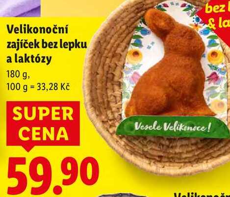 Velikonoční zajíček bez lepku a laktózy, 180 g