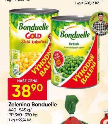 Bonduelle 440-545 g/ PP 360-390 kg 