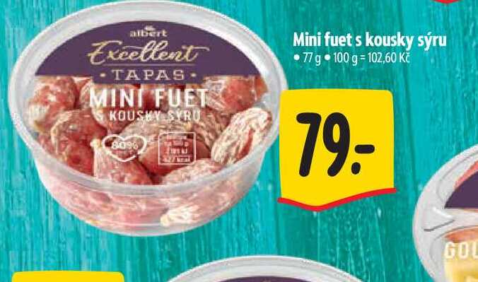 Mini fuet s kousky sýru 77 g