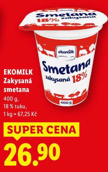 EKOMILK Zakysaná Smetana, 400 g