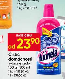 Čistič domácnosti vybrané druhy 100 g 500 ml 