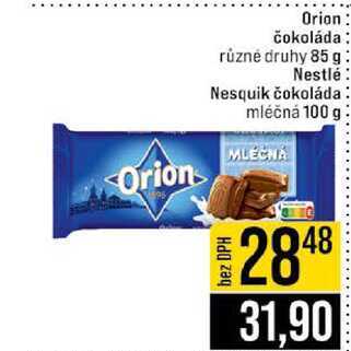 Orion čokoláda různé druhy 85 g
