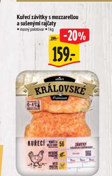 Kuřecí závitky s mozzarellou a sušenými rajčaty 1 kg