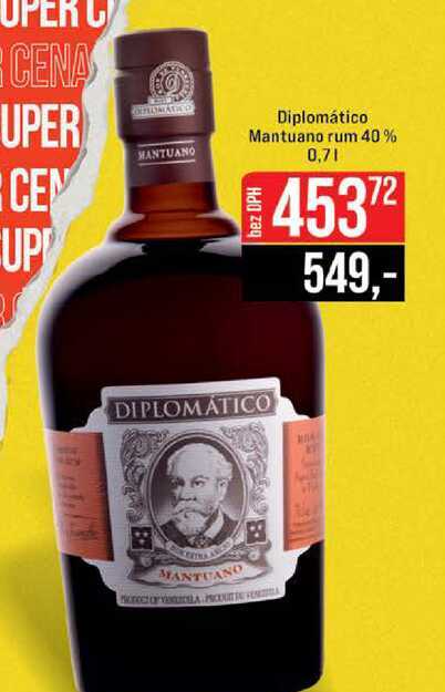 Diplomático Mantuano rum 40% 0,7l