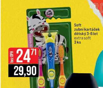 Soft zubni kartáček dětský 3-6 let extra soft 3 ks  