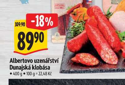   Albertovo uzenářství Dunajská klobása 400 g 