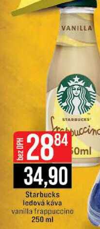 Starbucks ledová káva vanilla frappuccino 250 ml 