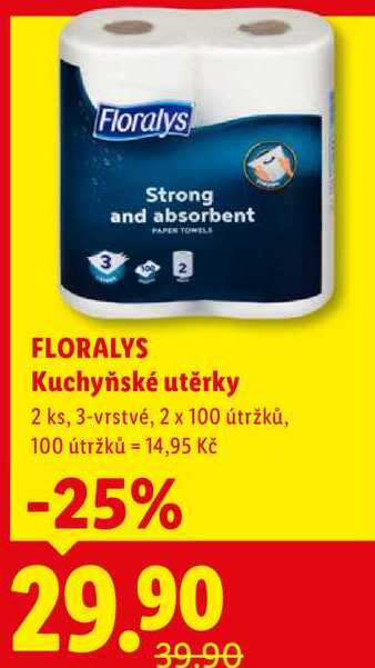 FLORALYS Kuchyňské utěrky, 2 ks
