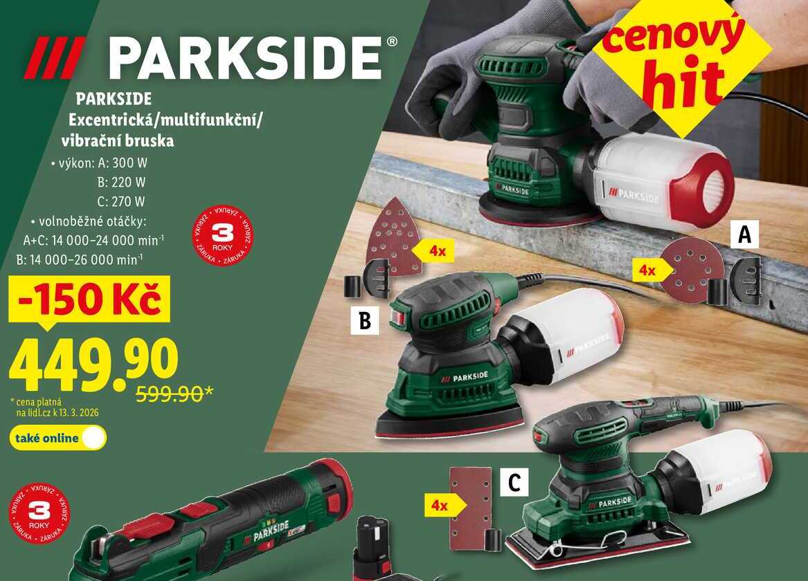 PARKSIDE Excentrická/multifunkční/ vibrační bruska 