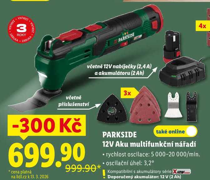 PARKSIDE 12V Aku multifunkční nářadí