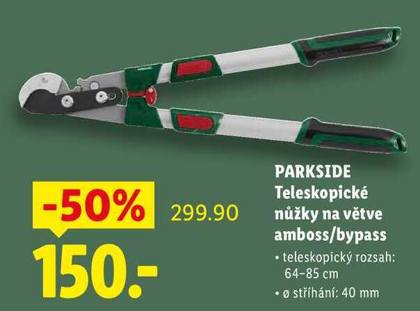 PARKSIDE Teleskopické nůžky na větve amboss/bypass