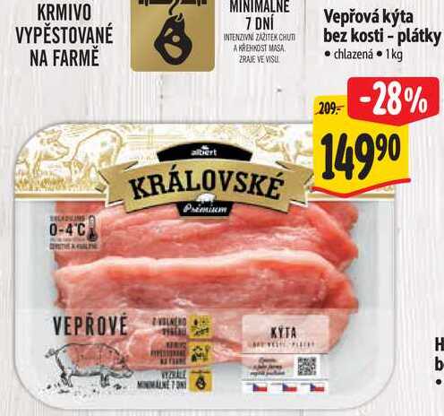 Vepřová kýta bez kosti - plátky, 1 kg