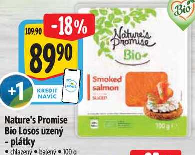 Nature's Promise Bio Losos uzený - plátky, 100 g