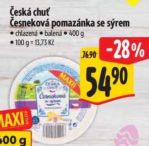 Česká chuť Česneková pomazánka se sýrem, 400 g