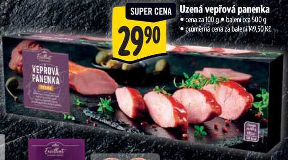 Uzená vepřová panenka, cena za 100 g 