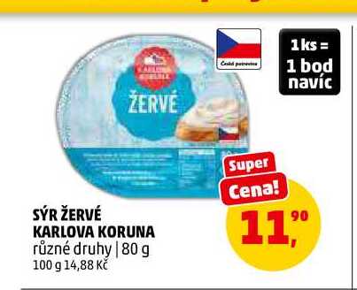 SÝR ŽERVÉ KARLOVA KORUNA, 80 g