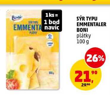 SÝR TYPU EMMENTALER BONI, 100 g 