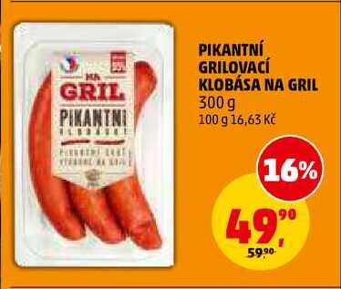PIKANTNÍ GRILOVACÍ KLOBÁSA NA GRIL, 300 g