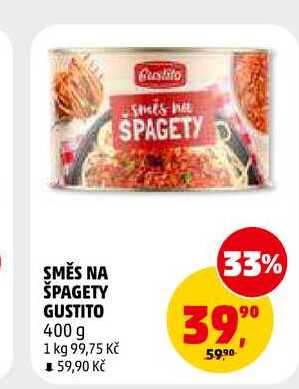 SMĚS NA ŠPAGETY GUSTITO, 400 g