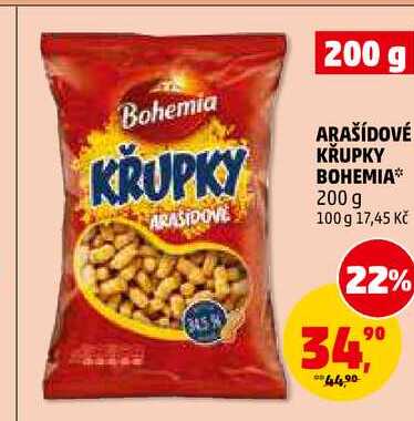 ARAŠÍDOVÉ KŘUPKY BOHEMIA, 200 g 
