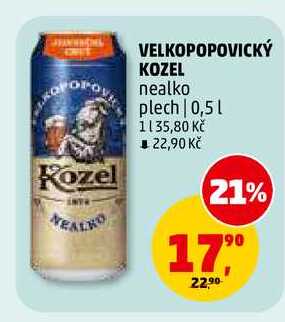 VELKOPOPOVICKÝ KOZEL nealko plech, 0,5 l