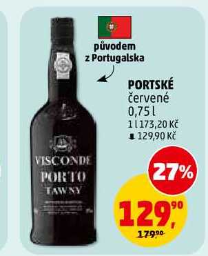 PORTSKÉ červené, 0,75 l