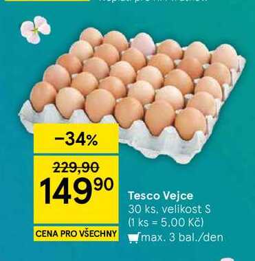 Tesco Vejce, 30 ks. velikost S 