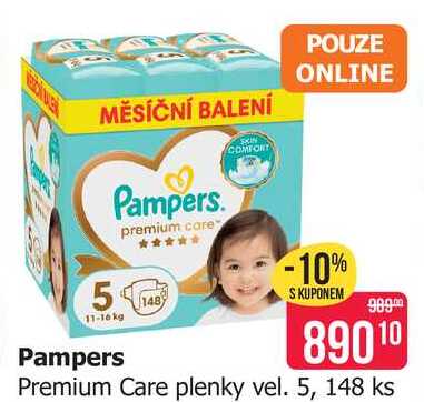 Pampers Premium Care plenky vel. 5, 148 ks