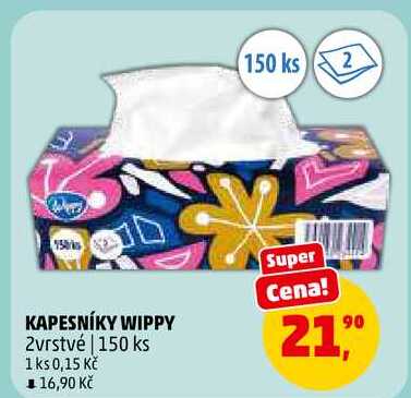 KAPESNÍKY WIPPY, 150 ks 