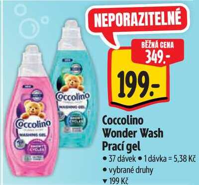 Coccolino Wonder Wash Prací gel, 37 dávek 
