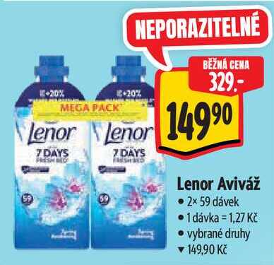 Lenor Aviváž, 2x 59 dávek 