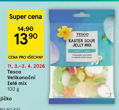 Tesco Velikonoční želé mix, 100 g 
