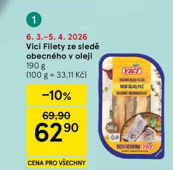 Vici Filety ze sledě obecného v oleji, 190 g  