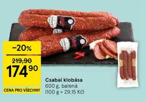 Csabai klobása, 600 g 