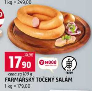 FARMÁŘSKÝ TOČENÝ SALÁM 100 g